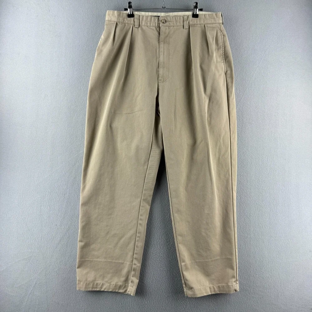 Vintage Polo Ralph Lauren Pants Mens 36x29 (Fits 34x29) Pleated Baggy Khaki